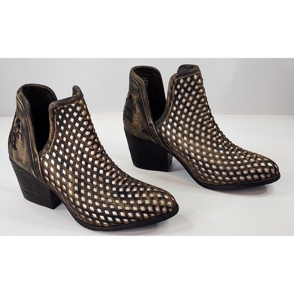 Musse & Cloud Atlantis Boots Womens Size 6 Brown Leather Embroidery Western - Picture 5 of 11